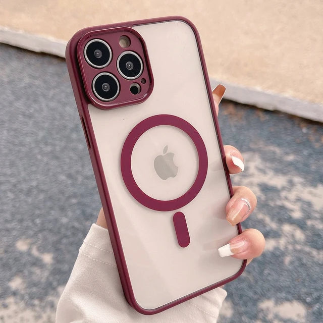 Tampa macia à prova de choque, caso luxuoso Magsafe para iPhone 15, 14, 13, 12, 11 Pro, X, XR, XS Max, 7, 8 Plus