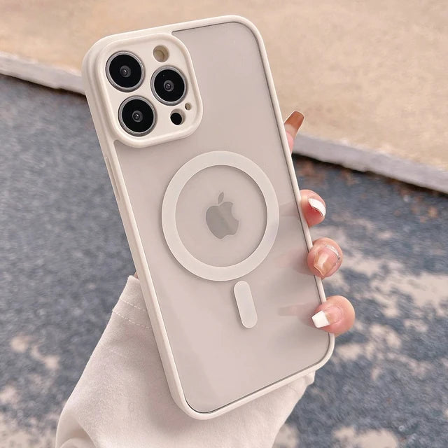Tampa macia à prova de choque, caso luxuoso Magsafe para iPhone 15, 14, 13, 12, 11 Pro, X, XR, XS Max, 7, 8 Plus