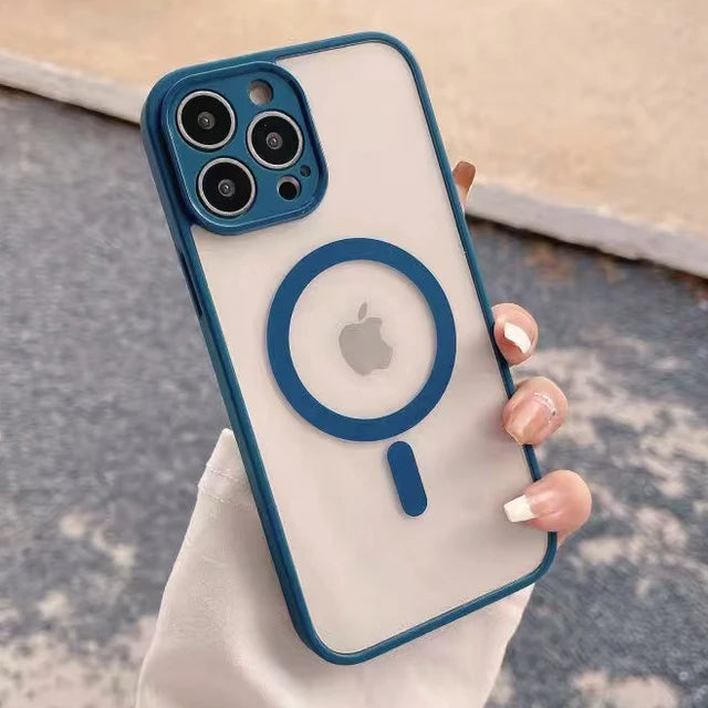 Tampa macia à prova de choque, caso luxuoso Magsafe para iPhone 15, 14, 13, 12, 11 Pro, X, XR, XS Max, 7, 8 Plus