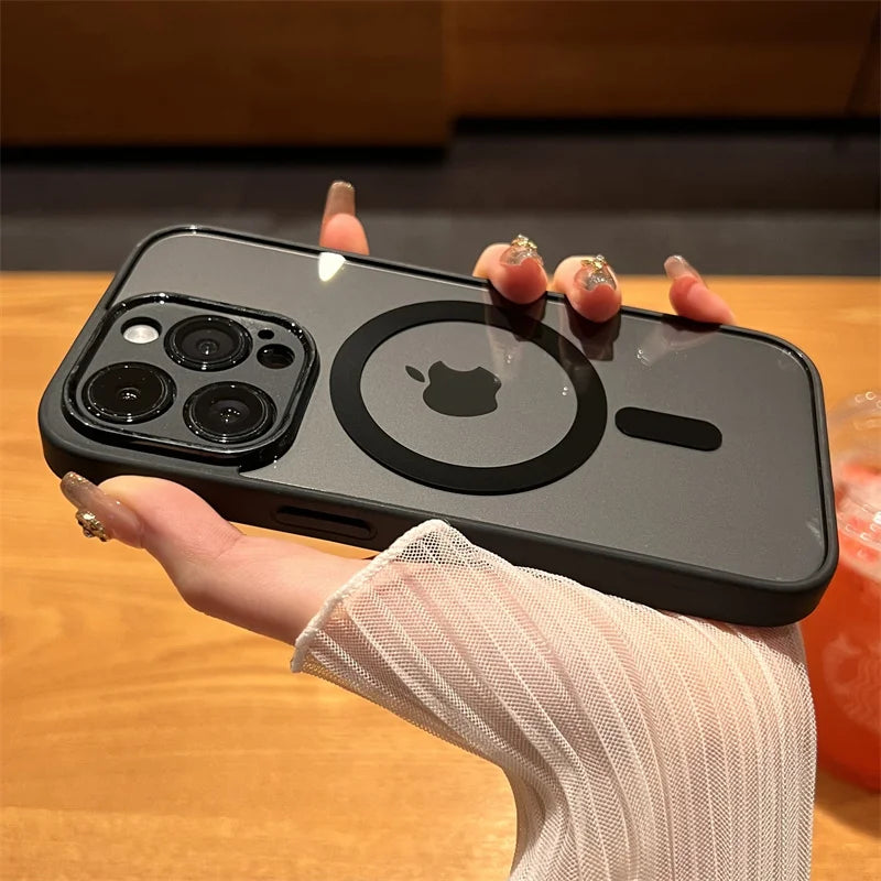 Tampa macia à prova de choque, caso luxuoso Magsafe para iPhone 15, 14, 13, 12, 11 Pro, X, XR, XS Max, 7, 8 Plus
