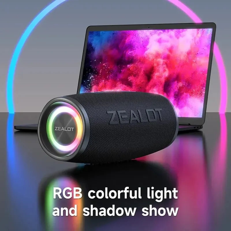 ZEALOT-S56 Alto-falante Bluetooth com excelente desempenho baixo, alto-falante impermeável IPX6, acampamento ao ar livre, 40W Po